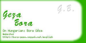 geza bora business card