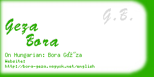 geza bora business card